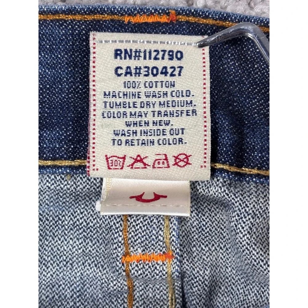 True Religion Bobby Mens Straight Leg Jeans Blue Medium‎ Wash 35x28 (READ)